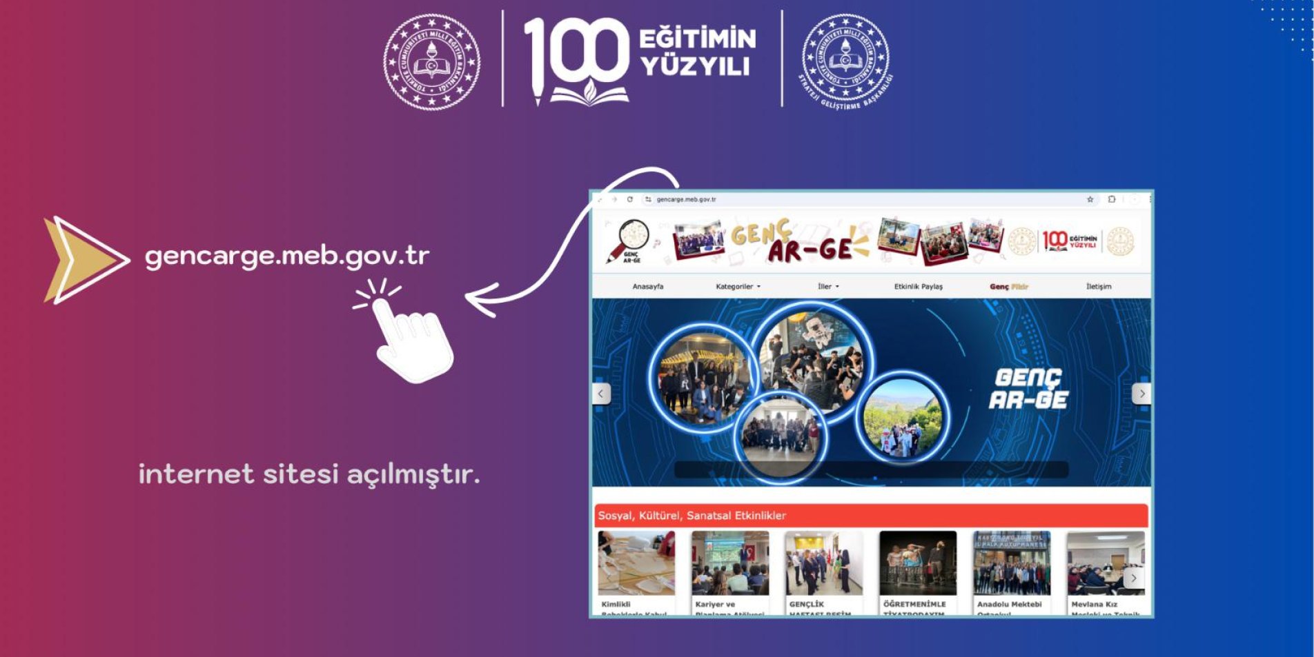 GENÇ AR-GE İNTERNET SİTESİ ERİŞİME AÇILDI